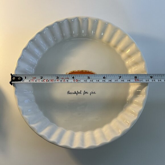 Rae Dunn Magenta Fall Collection Thankful for Pie 9 " Pie Plate Dish Ceramic - Picture 7 of 8